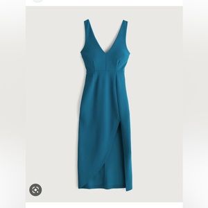 Abercrombie and Fitch Plunge Neck Midi Dress